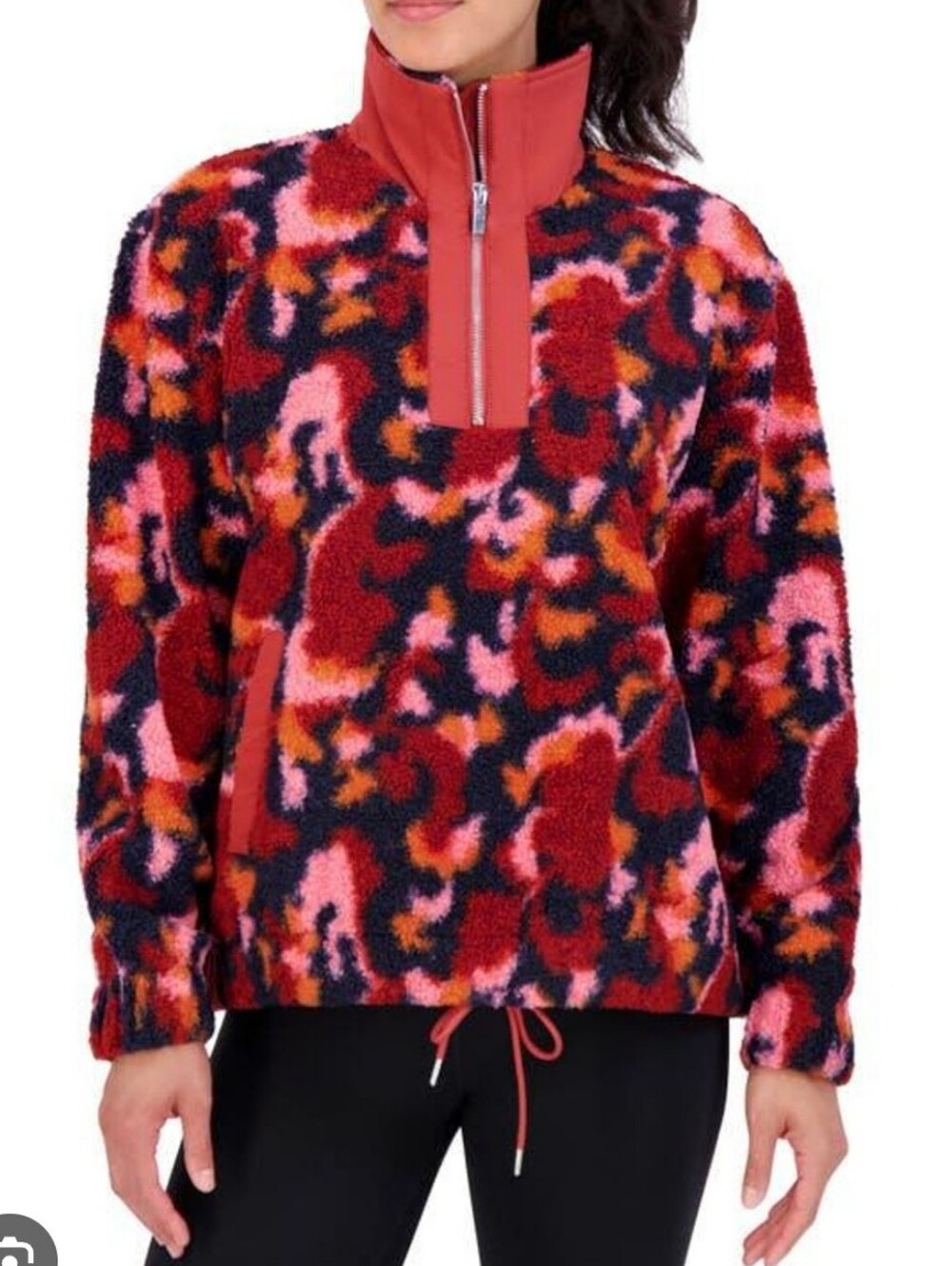 Sage Collective - Faux Sherling Pullover - Red - Size XL